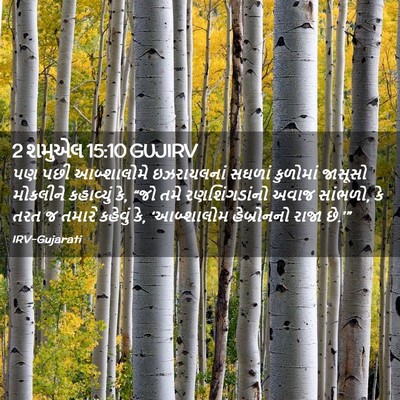Picture 02 - 2 શમુએલ 15:10 GUJIRV - પણ પછી આબ્શાલોમે - Bible Verse Picture