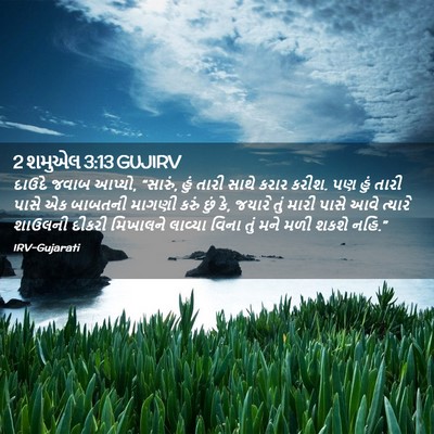 Picture 02 - 2 શમુએલ 3:13 GUJIRV - દાઉદે જવાબ આપ્યો, - Bible Verse Picture