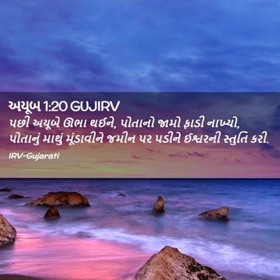 Picture 02 - અયૂબ 1:20 GUJIRV - પછી અયૂબે ઊભા થઈને, - Bible Verse Picture