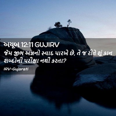 Picture 02 - અયૂબ 12:11 GUJIRV - જેમ જીભ અન્નનો - Bible Verse Picture