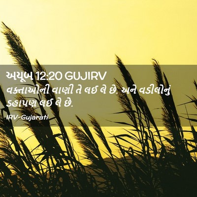 Picture 02 - અયૂબ 12:20 GUJIRV - વક્તાઓની વાણી તે - Bible Verse Picture