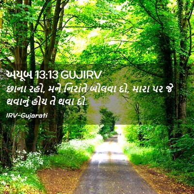 Picture 02 - અયૂબ 13:13 GUJIRV - છાના રહો, મને - Bible Verse Picture