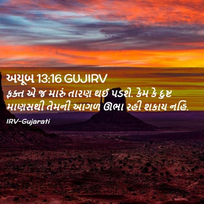 Picture 02 - અયૂબ 13:16 GUJIRV - ફક્ત એ જ મારું તારણ - Bible Verse Picture