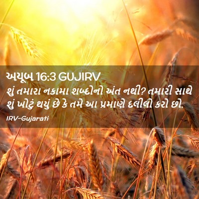 Picture 02 - અયૂબ 16:3 GUJIRV - શું તમારા નકામા - Bible Verse Picture