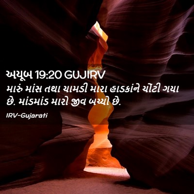 Picture 02 - અયૂબ 19:20 GUJIRV - મારું માંસ તથા - Bible Verse Picture
