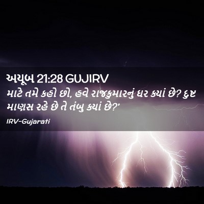 Picture 02 - અયૂબ 21:28 GUJIRV - માટે તમે કહો છો, - Bible Verse Picture
