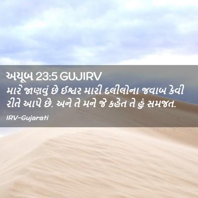 Picture 02 - અયૂબ 23:5 GUJIRV - મારે જાણવું છે - Bible Verse Picture