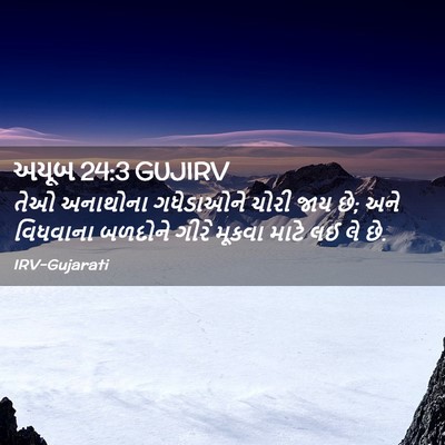 Picture 02 - અયૂબ 24:3 GUJIRV - તેઓ અનાથોના - Bible Verse Picture