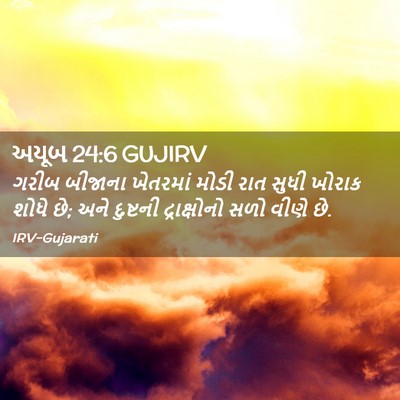 Picture 02 - અયૂબ 24:6 GUJIRV - ગરીબ બીજાના - Bible Verse Picture