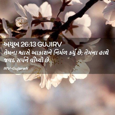 Picture 02 - અયૂબ 26:13 GUJIRV - તેમના શ્વાસે - Bible Verse Picture