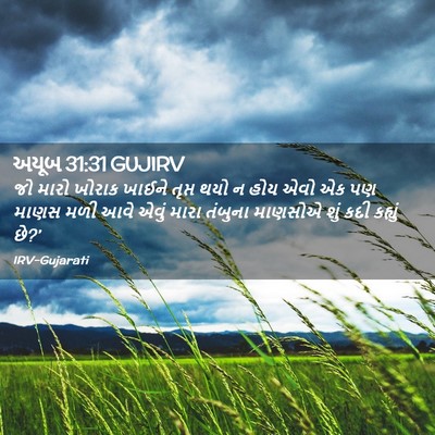 Picture 02 - અયૂબ 31:31 GUJIRV - જો મારો ખોરાક - Bible Verse Picture