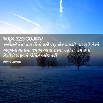 Picture 02 - અયૂબ 32:3 GUJIRV - અલીહૂને તેના ત્રણ - Bible Verse Picture