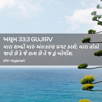 Picture 02 - અયૂબ 33:3 GUJIRV - મારા શબ્દો મારું - Bible Verse Picture