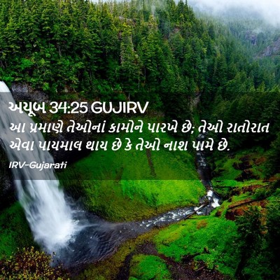 Picture 02 - અયૂબ 34:25 GUJIRV - આ પ્રમાણે તેઓનાં - Bible Verse Picture