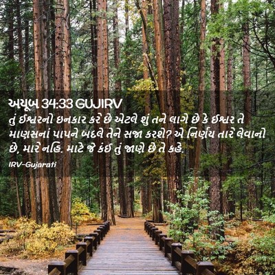 Picture 02 - અયૂબ 34:33 GUJIRV - તું ઈશ્વરનો ઇનકાર - Bible Verse Picture