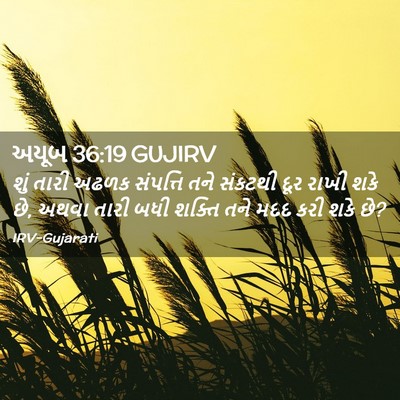 Picture 02 - અયૂબ 36:19 GUJIRV - શું તારી અઢળક - Bible Verse Picture