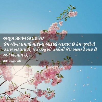 Picture 02 - અયૂબ 38:14 GUJIRV - જેમ બીબા પ્રમાણે - Bible Verse Picture