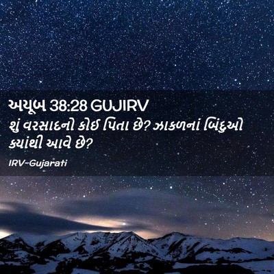 Picture 02 - અયૂબ 38:28 GUJIRV - શું વરસાદનો કોઈ - Bible Verse Picture