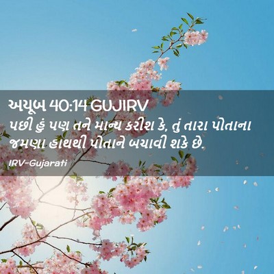 Picture 02 - અયૂબ 40:14 GUJIRV - પછી હું પણ તને - Bible Verse Picture