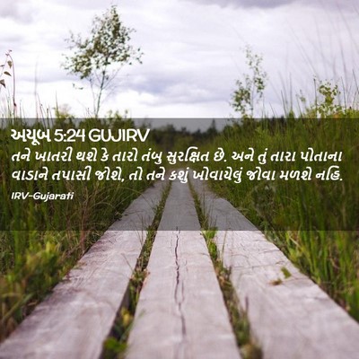 Picture 02 - અયૂબ 5:24 GUJIRV - તને ખાતરી થશે કે - Bible Verse Picture