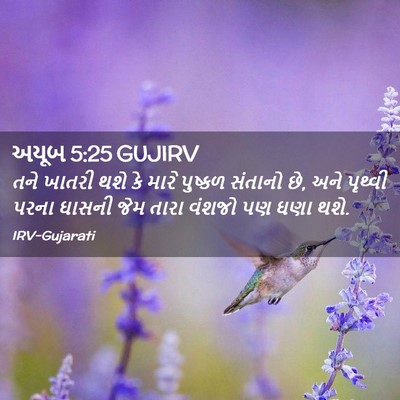 Picture 02 - અયૂબ 5:25 GUJIRV - તને ખાતરી થશે કે - Bible Verse Picture