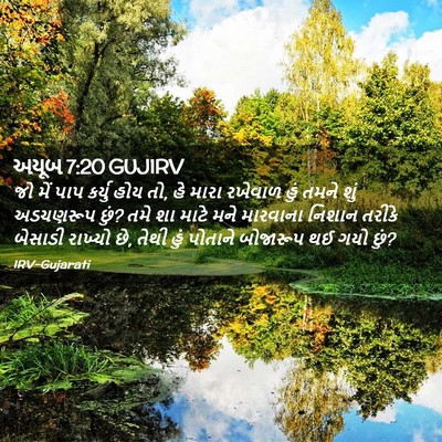 Picture 02 - અયૂબ 7:20 GUJIRV - જો મેં પાપ કર્યુ - Bible Verse Picture