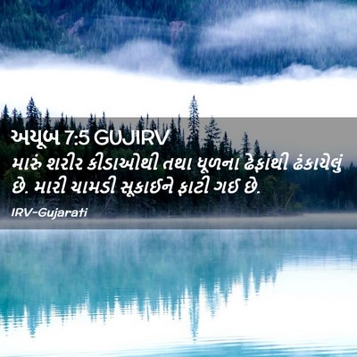 Picture 02 - અયૂબ 7:5 GUJIRV - મારું શરીર - Bible Verse Picture