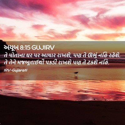 Picture 02 - અયૂબ 8:15 GUJIRV - તે પોતાના ઘર પર - Bible Verse Picture