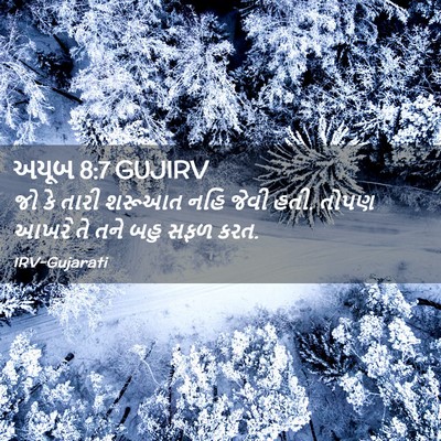 Picture 02 - અયૂબ 8:7 GUJIRV - જો કે તારી શરૂઆત - Bible Verse Picture