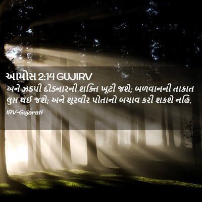 Picture 02 - આમોસ 2:14 GUJIRV - અને ઝડપી દોડનારની - Bible Verse Picture