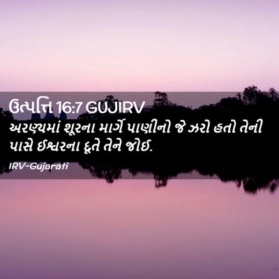 Picture 02 - ઉત્પત્તિ 16:7 GUJIRV - અરણ્યમાં શૂરના - Bible Verse Picture