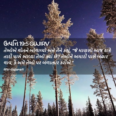 Picture 02 - ઉત્પત્તિ 19:5 GUJIRV - તેઓએ લોતને - Bible Verse Picture