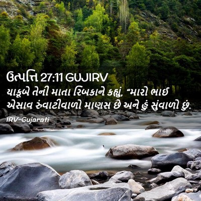 Picture 02 - ઉત્પત્તિ 27:11 GUJIRV - યાકૂબે તેની માતા - Bible Verse Picture