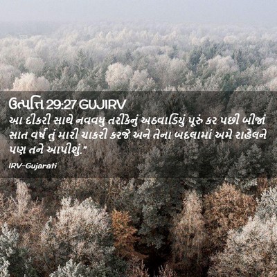 Picture 02 - ઉત્પત્તિ 29:27 GUJIRV - આ દીકરી સાથે નવવધુ - Bible Verse Picture