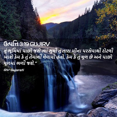 Picture 02 - ઉત્પત્તિ 3:19 GUJIRV - તું ભૂમિમાં પાછો - Bible Verse Picture