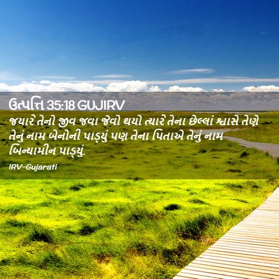 Picture 02 - ઉત્પત્તિ 35:18 GUJIRV - જયારે તેનો જીવ જવા - Bible Verse Picture