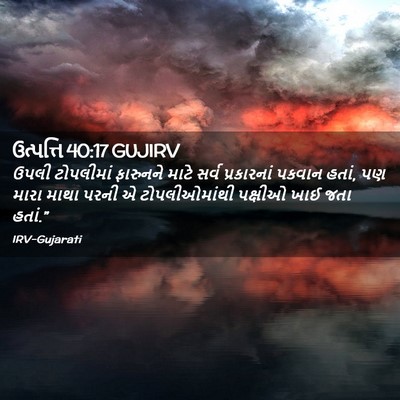 Picture 02 - ઉત્પત્તિ 40:17 GUJIRV - ઉપલી ટોપલીમાં - Bible Verse Picture