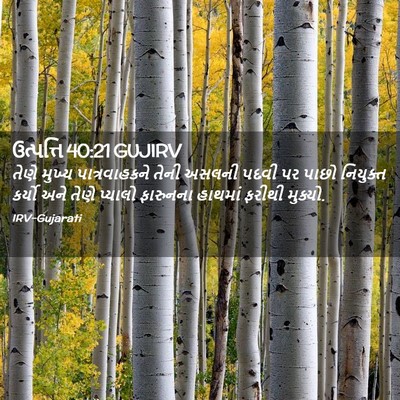 Picture 02 - ઉત્પત્તિ 40:21 GUJIRV - તેણે મુખ્ય - Bible Verse Picture