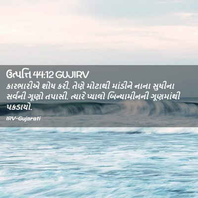 Picture 02 - ઉત્પત્તિ 44:12 GUJIRV - કારભારીએ શોધ કરી. - Bible Verse Picture