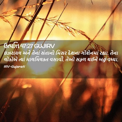 Picture 02 - ઉત્પત્તિ 47:27 GUJIRV - ઇઝરાયલ અને તેનાં - Bible Verse Picture