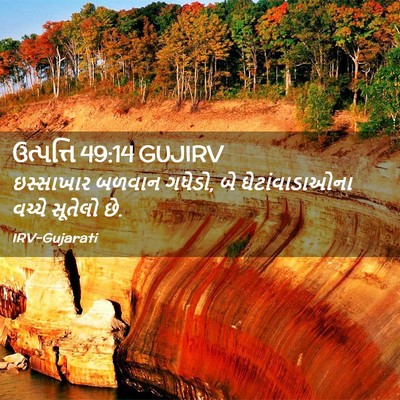 Picture 02 - ઉત્પત્તિ 49:14 GUJIRV - ઇસ્સાખાર બળવાન - Bible Verse Picture