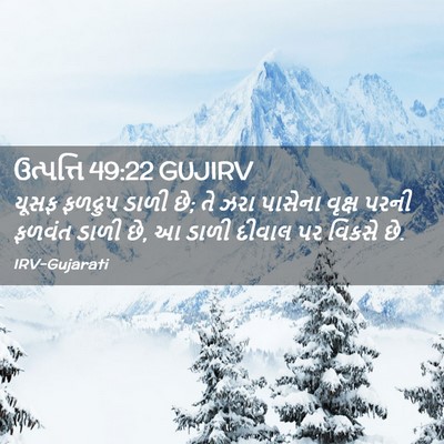 Picture 02 - ઉત્પત્તિ 49:22 GUJIRV - યૂસફ ફળદ્રુપ ડાળી - Bible Verse Picture