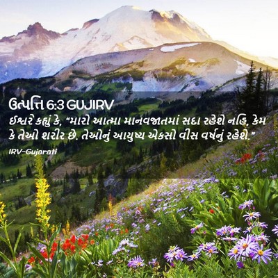 Picture 02 - ઉત્પત્તિ 6:3 GUJIRV - ઈશ્વરે કહ્યું કે, - Bible Verse Picture