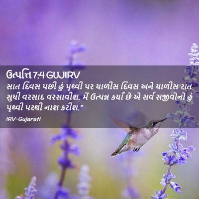 Picture 02 - ઉત્પત્તિ 7:4 GUJIRV - સાત દિવસ પછી હું - Bible Verse Picture