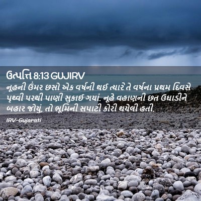 Picture 02 - ઉત્પત્તિ 8:13 GUJIRV - નૂહની ઉંમર છસો એક - Bible Verse Picture