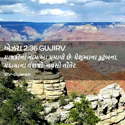 Picture 02 - એઝરા 2:36 GUJIRV - યાજકોનાં નામ આ - Bible Verse Picture