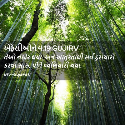 Picture 02 - એફેસીઓને 4:19 GUJIRV - તેઓ નઠોર થયા. અને - Bible Verse Picture