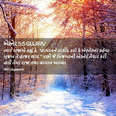 Picture 02 - એસ્તેર 5:5 GUJIRV - ત્યારે રાજાએ - Bible Verse Picture