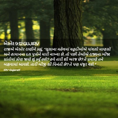 Picture 02 - એસ્તેર 9:12 GUJIRV - રાજાએ એસ્તેર - Bible Verse Picture