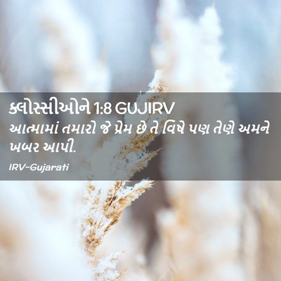 Picture 02 - ક્લોસ્સીઓને 1:8 GUJIRV - આત્મામાં તમારો જે - Bible Verse Picture